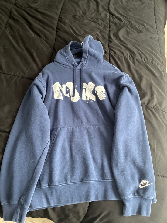 Nike Other - Nike Blue Graphic Hoodie - Men's Casual Pullover Size Medium